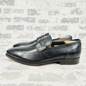 NEW Florsheim Black Leather Almond Toe Classic Slip On Loafers V548